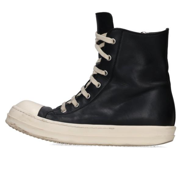 リックオウエンス サイズ:41 RAMONES ラモーンズレザーハイカットスニーカー 中古 SS13