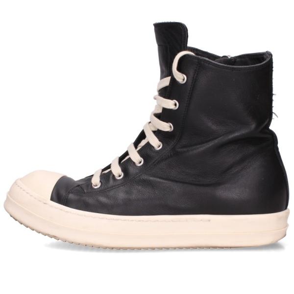 リックオウエンス サイズ:42 RAMONES ラモーンズレザーハイカットスニーカー 中古 SB01