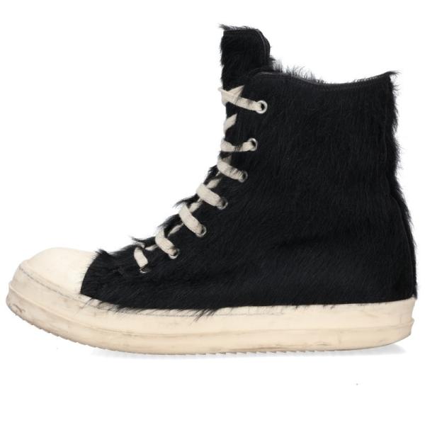 リックオウエンス サイズ:43 RAMONES ラモーンズポニーヘアハイカットスニーカー 中古 FK...