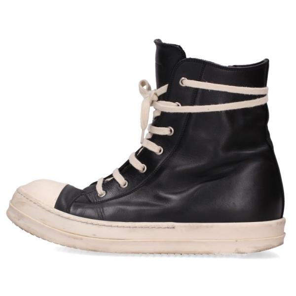 リックオウエンス サイズ:43 RAMONES ラモーンズレザーハイカットスニーカー 中古 SB01