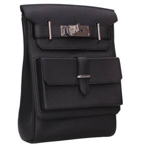 エルメス アッカドPM アクセス K刻印 SV金具 トゴ ノワールショルダーバッグ 中古 GZ14