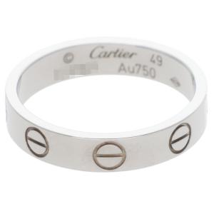 カルティエ 9号/49 MINI LOVE RING ミニラブリング K18WG ミニラブリング 中古 SB01