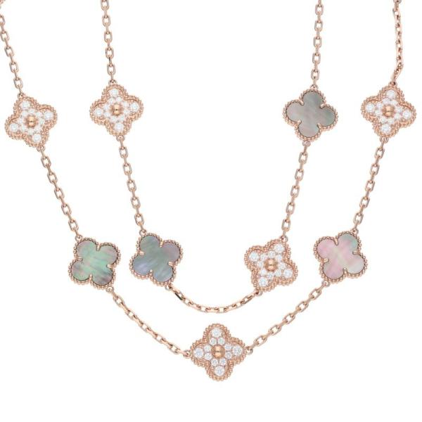 ヴァンクリーフアンドアーペル VCARP2R000 20モチーフグレーマザーオブパールK18PGダイ...