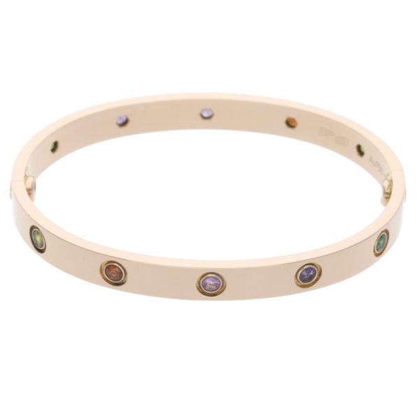 カルティエ サイズ:17 LOVE BRACELET ラブブレス K18PGマルチストーンブレスレッ...