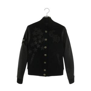 クロムハーツ ブルゾン サイズ:M LETTERMAN レターマン CHスターレザーパッチレザースリーブブルゾン 中古 SS13
