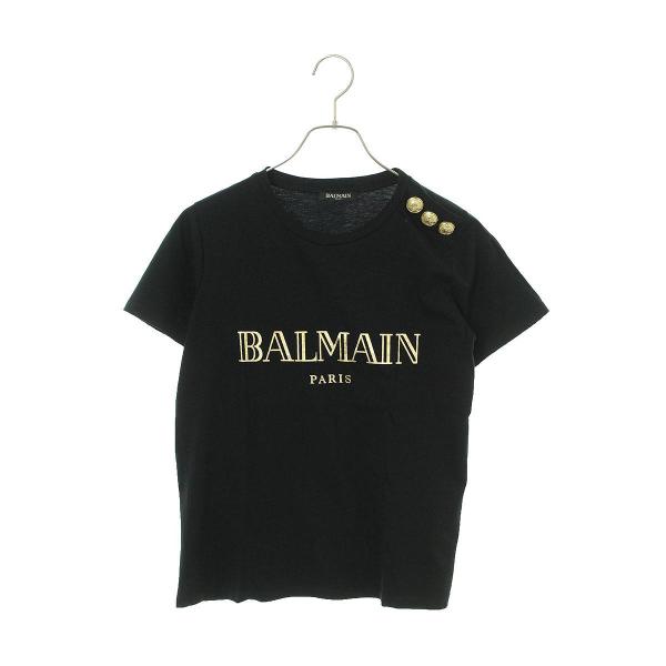 バルマン BALMAIN 148120 326I サイズ:34 メタルボタンフロントロゴプリントTシ...