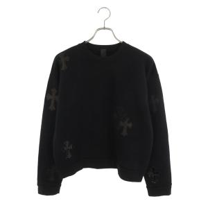 クロムハーツ サイズ:S SWTSHRT GYN U PAPER JAM ハラコレザークロスパッチスウェット 中古 SS07