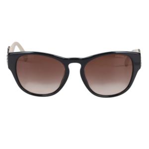 シャネル サングラス 54□18 140 5455-Q-A ココマークラインストーンレザーテンプルサングラス 中古 BS99