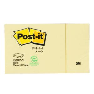 3M Post-it ポストイット 再生紙 ノート イエロー 3M-655RP-Y｜rinkobe