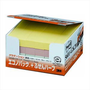 3M Post-it ポストイット 再生紙エコノパック ふせんハーフ 3M-5601-GK｜rinkobe