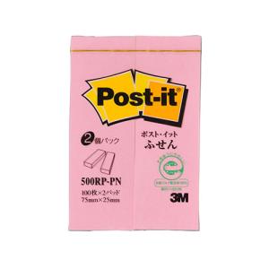 3M Post-it ポストイット 再生紙 ふせん ピンク 3M-500RP-PN｜rinkobe