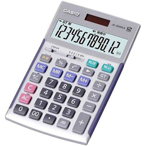 カシオ計算機 CASIO 実務電卓(検算タイプ) ジャストタイプ12桁 シルバー JS-20WKA-...