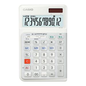CASIO 人間工学電卓 ジャストサイズ12桁 ホワイト JE-12D-WE-N｜rinkobe