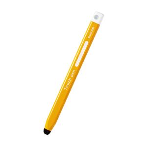 エレコム タッチペン タブレット iPad スマホ 鉛筆型 三角 太軸 感度タイプ イエロー タブレット学習 学校 子供 キッズ P-TPEN02BYL｜rinkobe