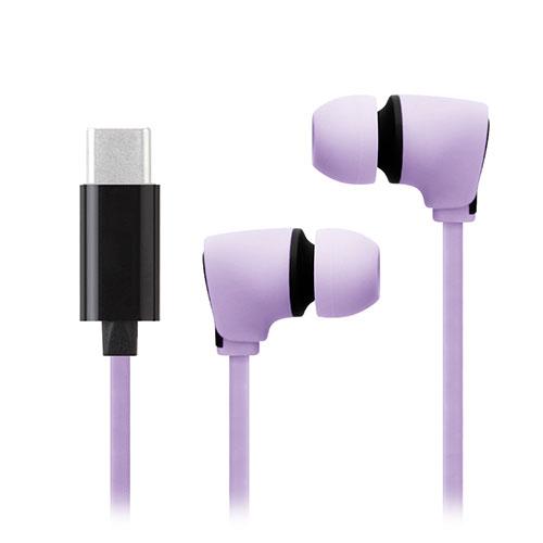 PGA USB Type-Cコネクタ ステレオイヤホン カナルタイプ パープル PG-SECE4PP...