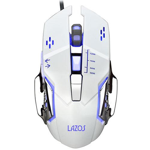 〔10個セット〕リーダーメディアテクノ 有線ゲーミングマウス 6ボタン ホワイト L-MSG6-WX...