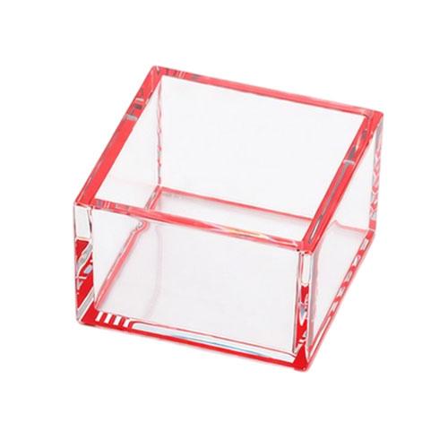 〔5個セット〕 ヤマコー 用美 業務用 ミニクリア桝 (約4.9×4.9×H4.1cm) 赤 ホテル...