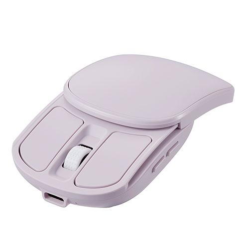 ナカバヤシ Digio 無線充電式スライド静音5ボタンBlueLEDマウス スモーキーピンク MUS...