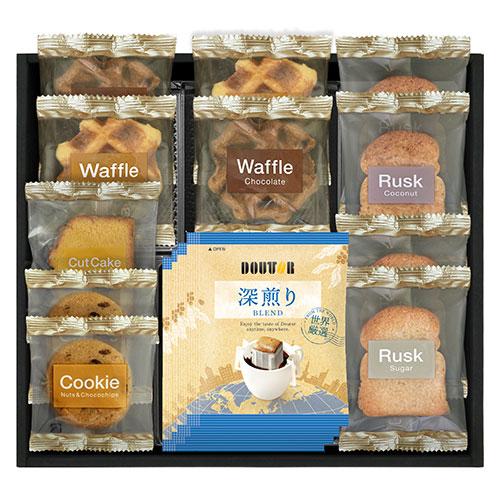 ドトールコーヒー&amp;スイーツセレクション ドリップコーヒー、ラスク2種、ワッフル2種、ナッツとチョコの...