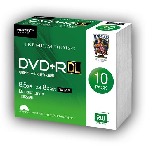 HIDISC DVD+R DL 8倍速対応 8.5GB 1回 データ記録用 インクジェットプリンタ対...