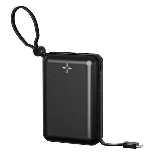 HIDISC PD20W充電に対応 ケーブル一体型モバイルバッテリー 20,000mAh ブラック ...
