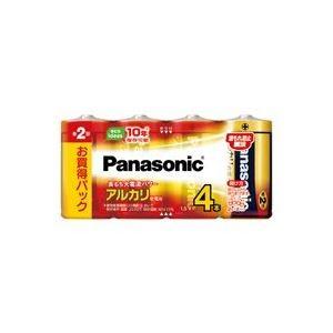 (まとめ)Panasonic パナソニック アルカリ乾電池 金 単2形(4本) LR14XJ/4SW...
