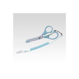 (まとめ) 森繁 ナーイスはさみ ストラップ付 MG-45 ブルー 1個入 〔×2セット〕