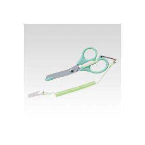 (まとめ) 森繁 ナーイスはさみ ストラップ付 MG-45 グリーン 1個入 〔×2セット〕