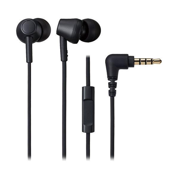 オーディオテクニカサスティナブル素材 マイク付きイヤホン ブラック ATH-CK350XIS BK ...