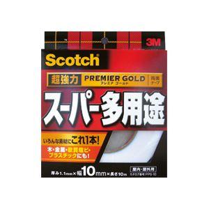 (まとめ)スコッチ 超強力両面テープ プレミアゴールド (スーパー多用途)10mm×10m 10巻