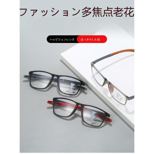インテリジェントズーム 遠近両用 スポーツ ノンスリップ 青色光防止 老眼 フラットレンズ 色替え ...