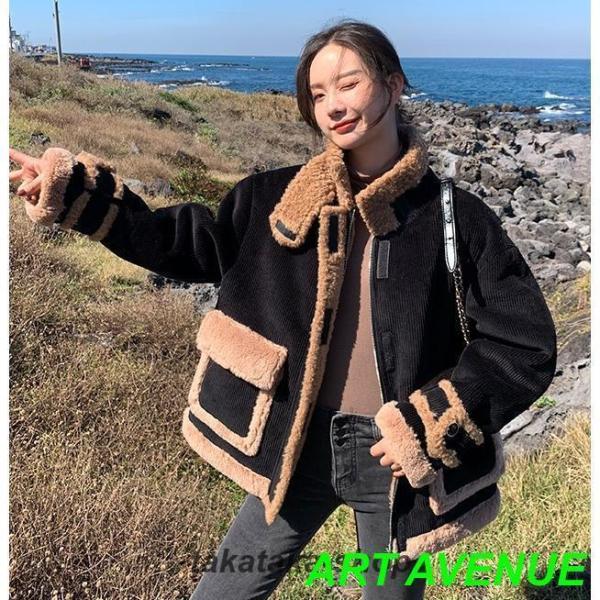 裏ボア コーデュロイ ジャケット レディース アウター 冬 ゆったり オーバーサイズ ビッグシルエッ...