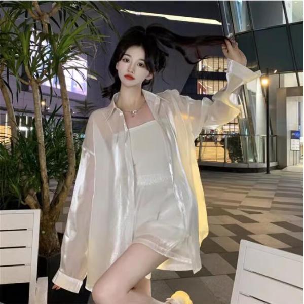 クリアカラー透明ホログラムオーロラセットアップ韓国オルチャン原宿系HIPHOPストリートダンス衣装
