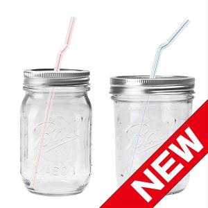 Ball 【ボール】 MASON JAR メイソンジャー 16oz ストロー ドリンク ボトル 本体...