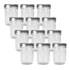 BALL ボール Mason Jar メイソンジャー 16oz ワイドマウス ガラス保存瓶 (500ml) 1ダース