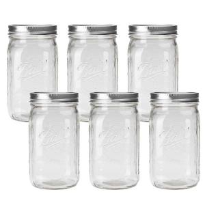 BALL ボール Mason Jar メイソンジャー 32oz ワイドマウス ガラス保存瓶 (940ml)　6本セット