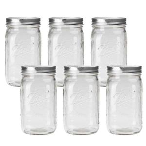 BALL ボール Mason Jar メイソンジャー 32oz ワイドマウス ガラス保存瓶 (940ml)　6本セット｜rinkydink