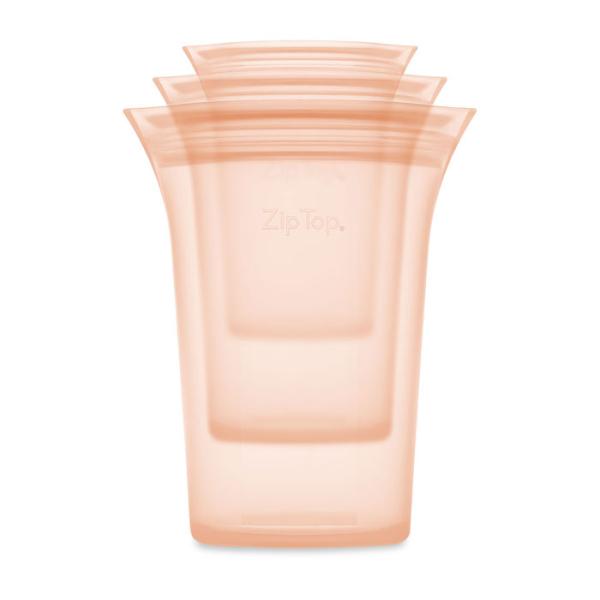 ジップトップ カップ3点セット（ピーチ）【製造元出荷】