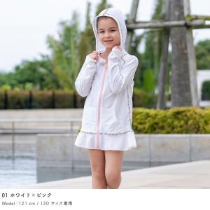 ラッシュガード キッズ フリルパーカー 水着用...の詳細画像2