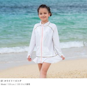 ラッシュガード キッズ フリルスタンドカラー ...の詳細画像2