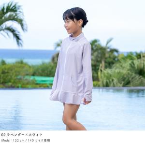 ラッシュガード キッズ フリルスタンドカラー ...の詳細画像3