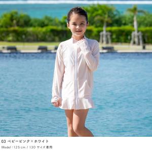 ラッシュガード キッズ フリルスタンドカラー ...の詳細画像4