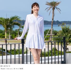 ラッシュガード レディース パーカーロング丈 ...の詳細画像2