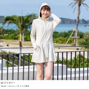 ラッシュガード レディース パーカーロング丈 ...の詳細画像3