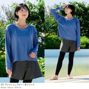 レディース ラッシュ 長袖上下セット 薄手でし...の詳細画像3