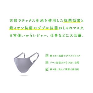 銀イオン抗菌加工 ラテックス立体型マスク 3枚...の詳細画像1