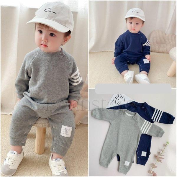 ベビー 服 セットアップ オールインワン キッズ 男の子 ロンパース カバーオール きぐるみ 長袖ス...