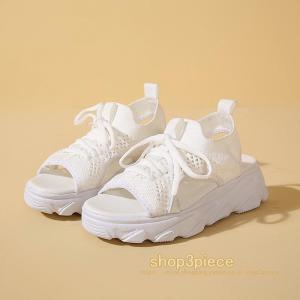 厚底サンダル レディース 厚底 メッシュ スポ...の詳細画像1