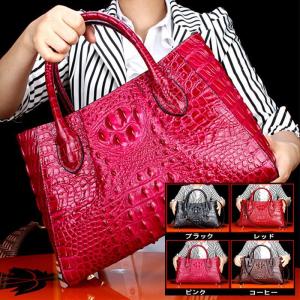 高級クロコダイルトートバッグ　 ワニ革レディースハンド鞄 上質生地ビッグバッグクロコダイルレザー