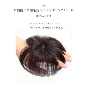 クリスマス 頭頂部ウィッグ 部分ウィッグ ヘアピース ウィッグ トップピース 人毛100％ 自然 白髪隠れ 増毛｜rinrin37